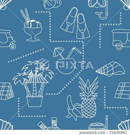 Vector Travel Seamless pattern Summer rest Holiday Vector Travel Seamless pattern Summer rest Holiday 72600942