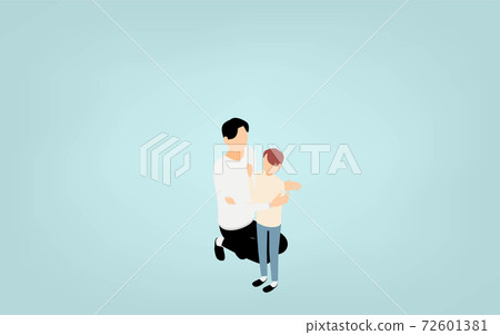 等距，父親與孩子互動 72601381