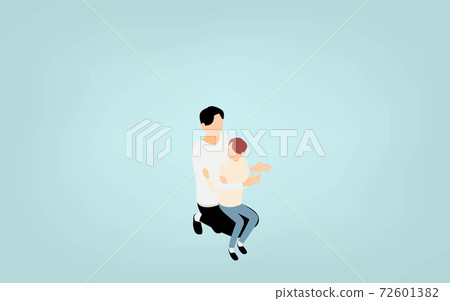 等距，父親與孩子互動 72601382