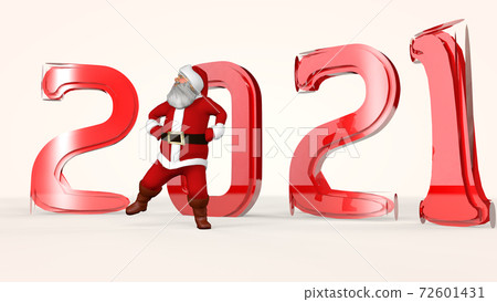 Cheerful Santa Claus in a red suit is dancing. 3d rendering Cheerful Santa Claus in a red suit is dancing. 3d rendering 72601431