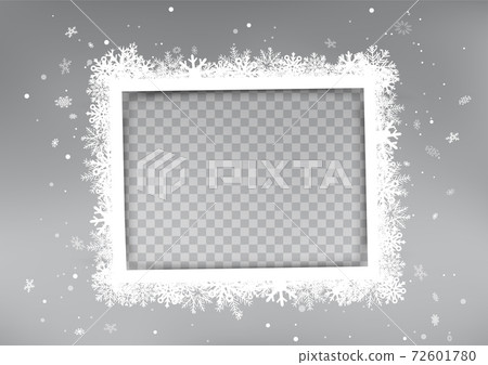 Christmas white photo frame winter snowfall Christmas white photo frame winter snowfall 72601780