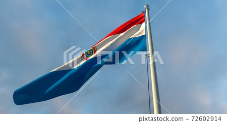 3d rendering of the national flag of the Paraguay 3d rendering of the national flag of the Paraguay 72602914