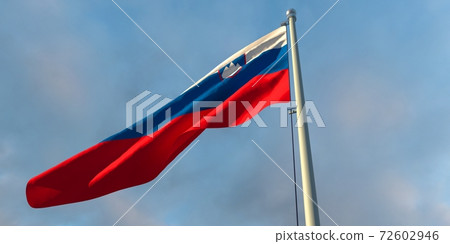 3d rendering of the national flag of the Slovenia 72602946