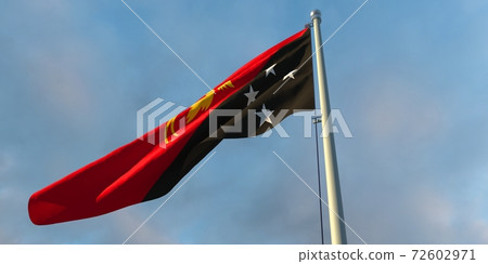 3d rendering of the national flag of the Papua new Guinea 72602971