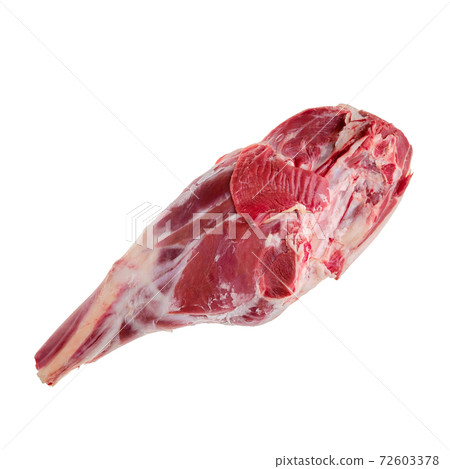 Fresh raw lamb leg isolated on white 72603378