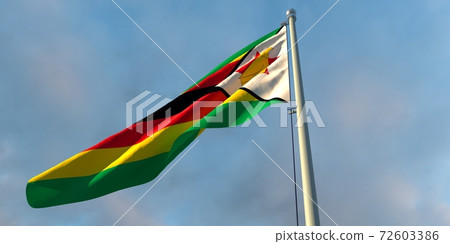3d rendering of the national flag of the Zimbabwe 3d rendering of the national flag of the Zimbabwe 72603386