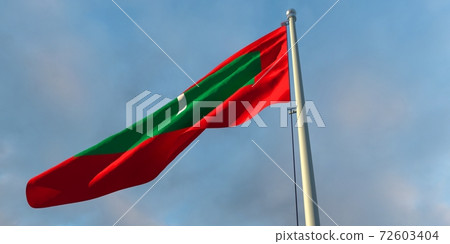 3d rendering of the national flag of the Maldives 72603404