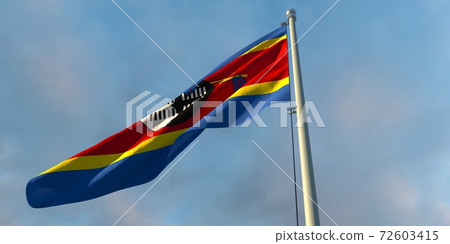 3d rendering of the national flag of the Swaziland 72603415