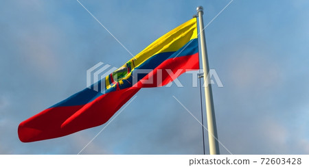 3d rendering of the national flag of the Ecuador 3d rendering of the national flag of the Ecuador 72603428