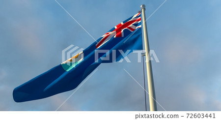 3d rendering of the national flag of the Anguilla 72603441