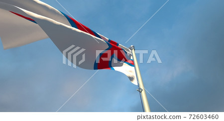 3d rendering of the national flag of the Faroe Islands 72603460