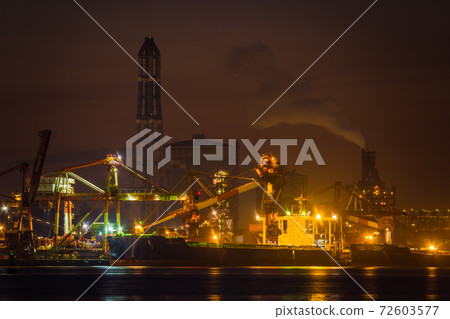 [Keiyo Industrial Zone, Nippon Steel & Sumitomo Metal Kimitsu Works Factory Night View] 72603577