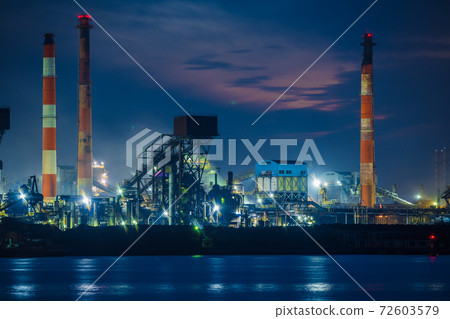 [協和工業區，新日鐵住友金屬公津鋼鐵廠工廠夜景] 72603579
