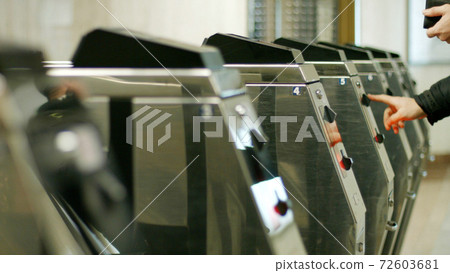 Metal turniquets in the underground. 72603681