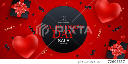 Happy Valentines Day Sale Background, poster, card, invitation. Vector Illustration EPS10 Happy Valentines Day Sale Background, poster, card, invitation. Vector Illustration EPS10 72603857