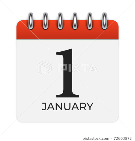 1 January Calendar Icon. Vector Illustration EPS10 1 January Calendar Icon. Vector Illustration EPS10 72603872