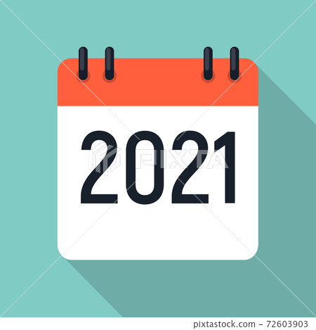2021 Year Flat Calendar Icon. Vector Illustration EPS10 2021 Year Flat Calendar Icon. Vector Illustration EPS10 72603903