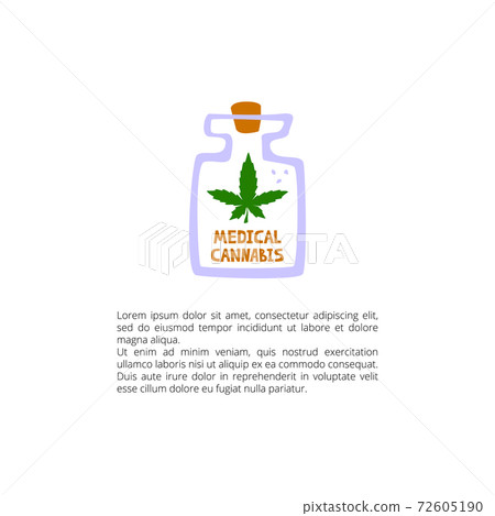 Glass with medical cannabis with lettering post Glass with medical cannabis with lettering post 72605190