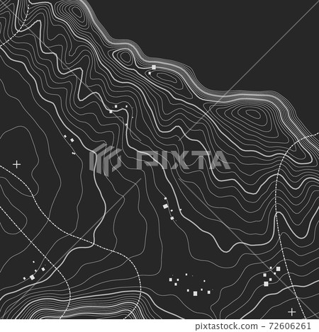 Topographic map background with space for copy . Line topography map contour background , geographic grid abstract vector illustration . Mountain hiking trail over terrain . Topographic map background with space for copy . Line topography map contour background , geographic grid abstract vector illustration . Mountain hiking trail over terrain . 72606261