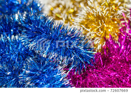 Multicolored Christmas garland and happy new year Multicolored Christmas garland and happy new year 72607669