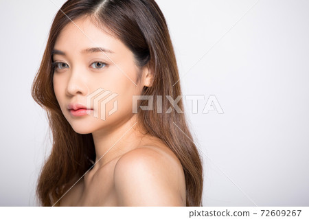 Beauty model young woman in front of white background 72609267