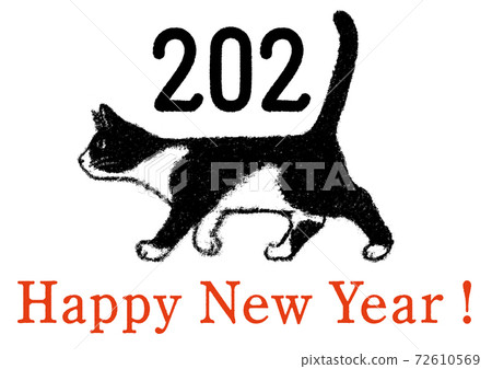 New Year's illustration: 2021 with the tail of a tabby cat New Year's illustration: 2021 with the tail of a tabby cat 72610569