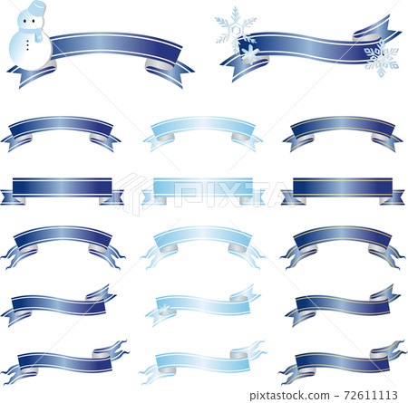 冬季雪絲帶緞帶磁帶複製空間插圖材料集 72611113