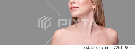 Cosmetology concept. Skin care product. Female portrait 72611965