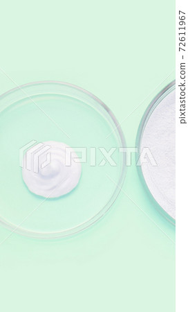 Collagen white powder. Pastel color background. Health product 72611967