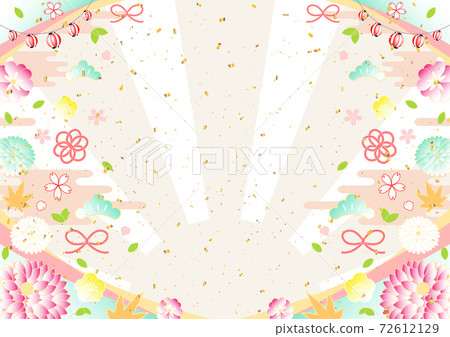 Gorgeous Japanese pattern gold confetti sunrise background Gorgeous Japanese pattern gold confetti sunrise background 72612129