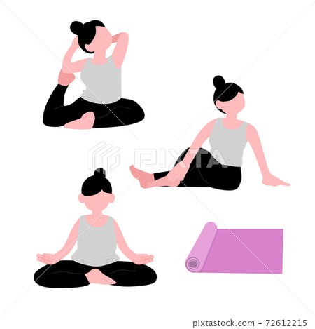 女性插畫材料做瑜伽 女性插畫材料做瑜伽 72612215