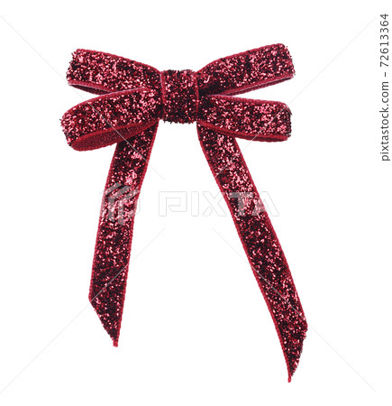 Vinous velvet lurex ribbon bow isolated on white Vinous velvet lurex ribbon bow isolated on white 72613364