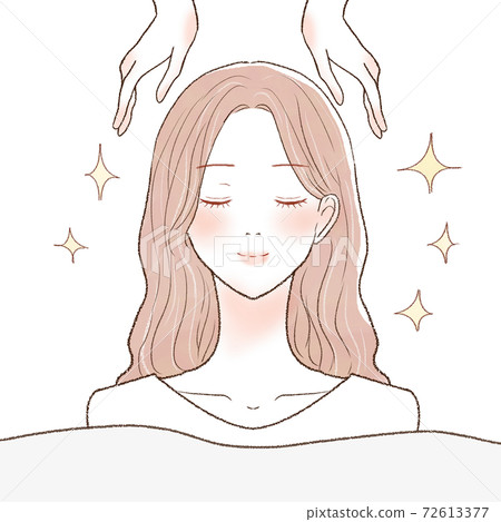 A woman receiving massage at an esthetic A woman receiving massage at an esthetic 72613377
