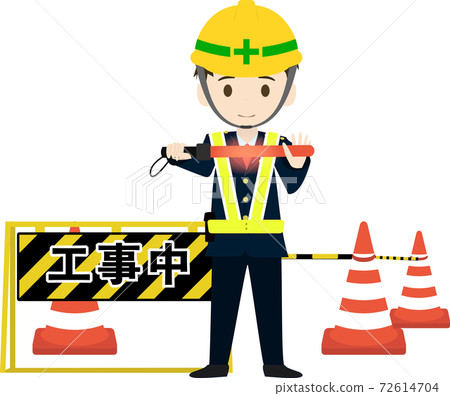 Illustration of a simple road guide at a construction site Illustration of a simple road guide at a construction site 72614704