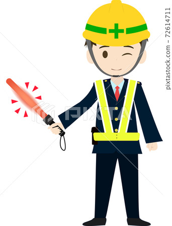 一個簡單的道路指南來組織交通的插圖 72614711