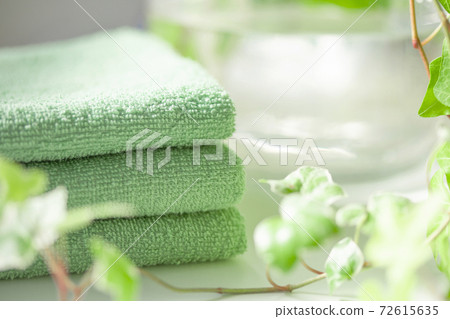 Folded and stacked towels photo material lifestyle 72615635