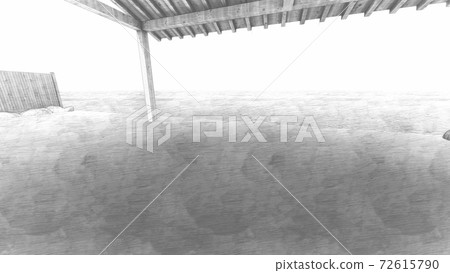 Hot spring open-air bath, sea with roof, no people, illustration 80 Hot spring open-air bath, sea with roof, no people, illustration 80 72615790