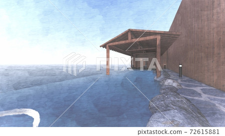 溫泉露天浴池無人的海圖47 72615881