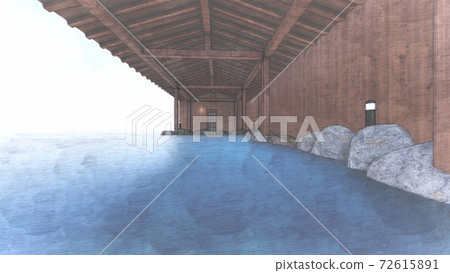 Hot spring open-air bath Sea without people Illustration 46 Hot spring open-air bath Sea without people Illustration 46 72615891