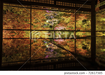 Kyoto Yase Ruriko-in desk maple autumn light up 72617385