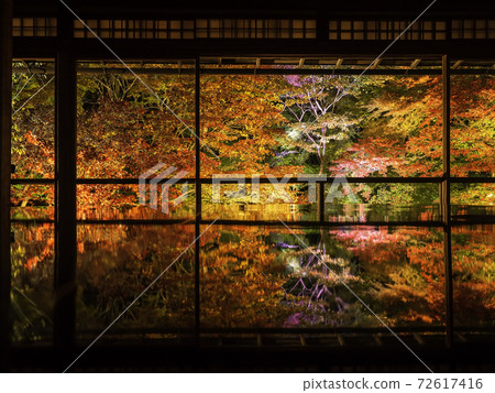 Kyoto Yase Ruriko-in desk maple autumn light up Kyoto Yase Ruriko-in desk maple autumn light up 72617416