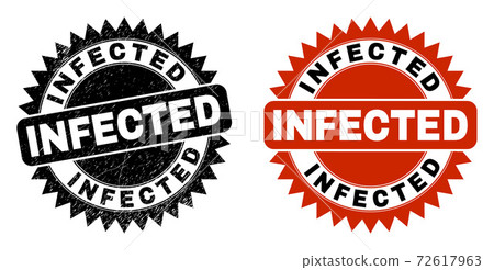 INFECTED Black Rosette Seal with Unclean Texture - Stock Illustration ...
