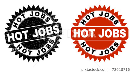 HOT JOBS Black Rosette Stamp Seal with Corroded... - Stock Illustration ...