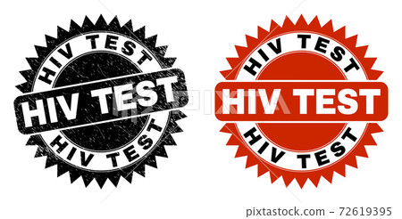 HIV TEST Black Rosette Seal with Unclean Texture - Stock Illustration ...