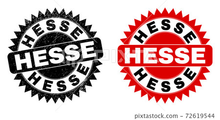 HESSE Black Rosette Stamp with Grunge Texture - Stock Illustration ...