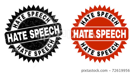 HATE SPEECH Black Rosette Watermark with Corroded Surface 72619956