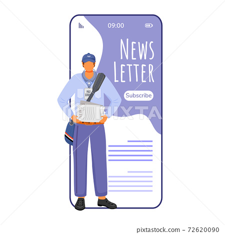 Newsletter cartoon smartphone vector app... - Stock Illustration [72620090]  - PIXTA