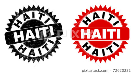 HAITI Black Rosette Watermark with Rubber Style 72620221