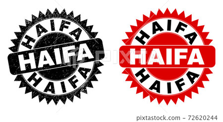 HAIFA Black Rosette Seal with Grunged Style 72620244