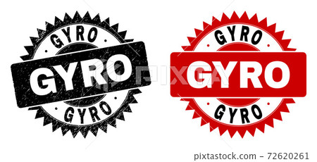 GYRO Black Rosette Seal with Unclean Texture - Stock Illustration ...